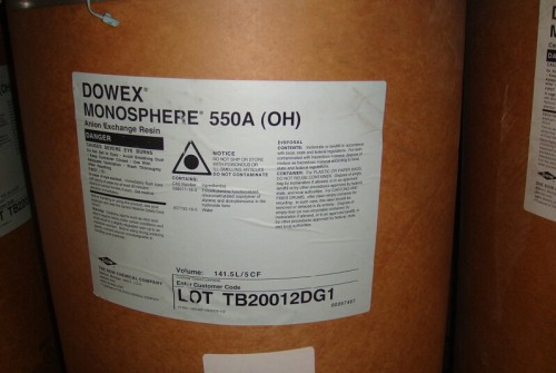 Hạt nhựa trao đổi ion Dow MONOSPHERE 550A UPW (OH)